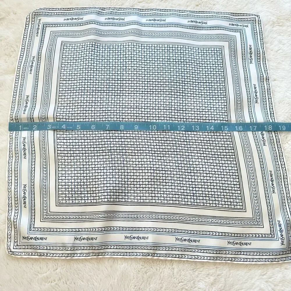 Yves Saint Laurent silk square scarf Authentic